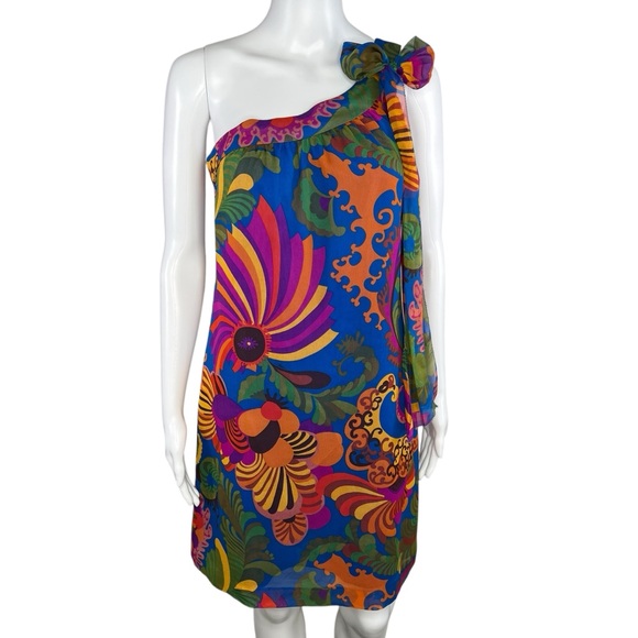 Banana Republic x Trina Turk Coachella One Shoulder Bold Dress 4 - Picture 1 of 8